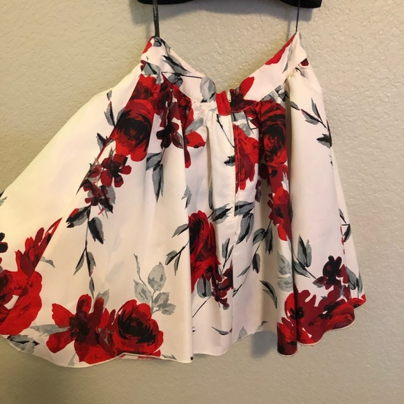 Two Piece Red Roses Dress - Picture 5 of 6